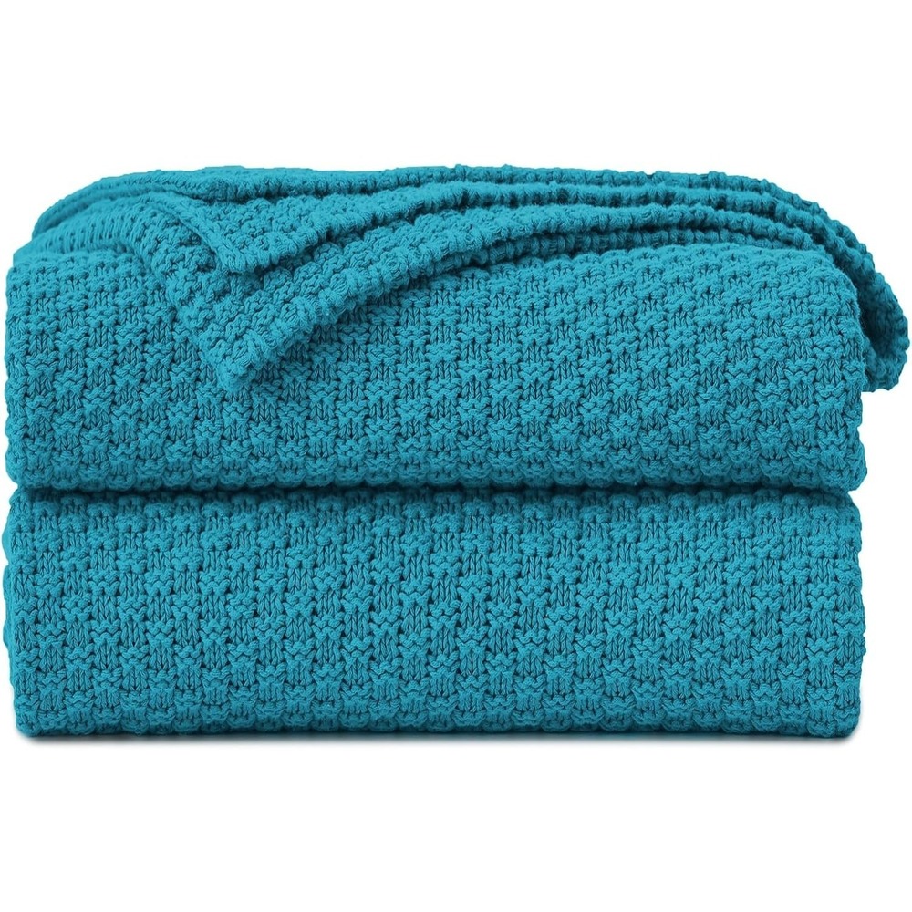 100% Pure Cotton Diamond Knit with decorative Oversize Throw (60"x80")